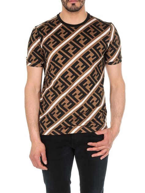 fendi black t shirt|Fendi diagonal t shirt.